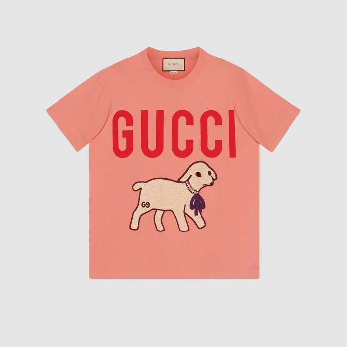 유럽직배송 구찌 GUCCI T-shirt with Gucci lamb 580762XJBSX5774