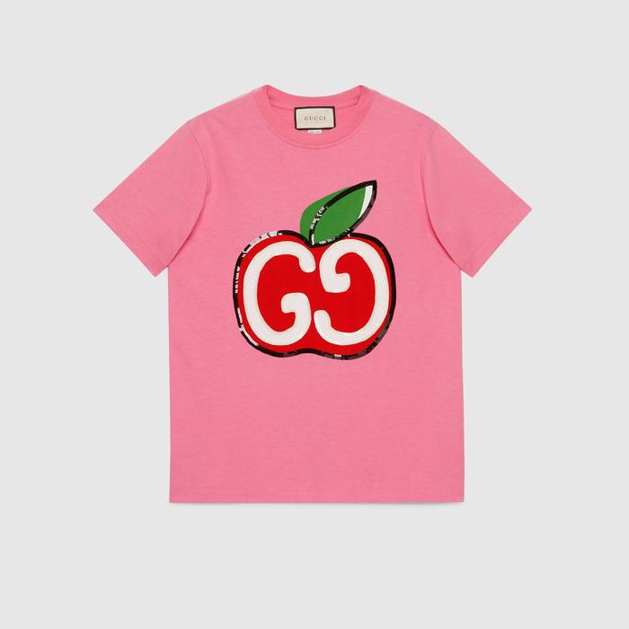 유럽직배송 구찌 GUCCI T-shirt with GG apple print 580762XJB7U5412