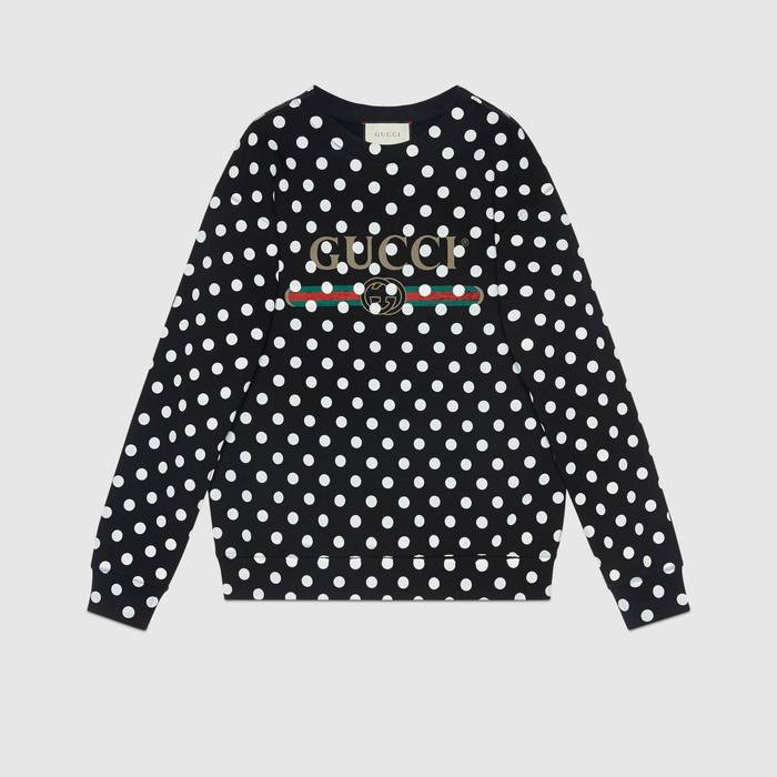 유럽직배송 구찌 GUCCI Gucci - Gucci logo polka dot print sweatshirt 617964XJCLB1082