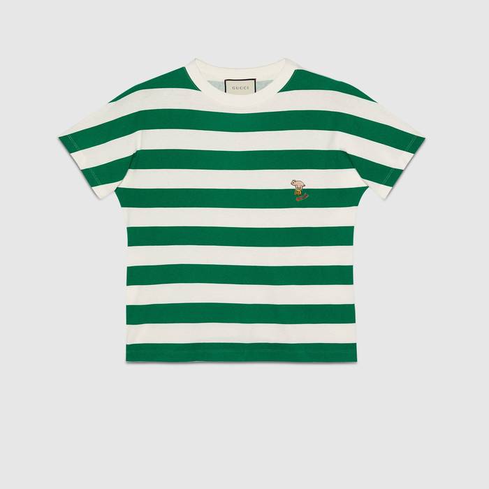 유럽직배송 구찌 GUCCI Gucci Striped T-shirt with piglet patch 626986XJCOP9762