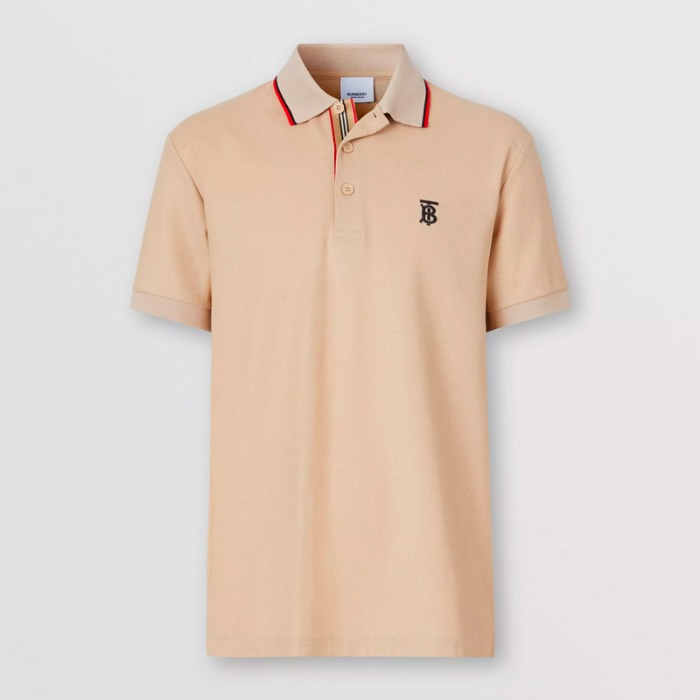 유럽직배송 버버리 남성 모노그램 모티프 코튼 피케 폴로셔츠 소프트 폰 BURBERRY Man Monogram Motif Cotton Piqué Polo Shirt 80295201