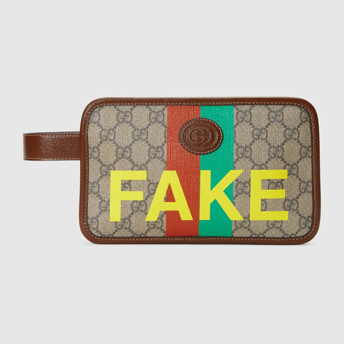 유럽직배송 구찌 GUCCI Gucci &#039;Fake/Not&#039; print cosmetic case 6362432GCAG8280