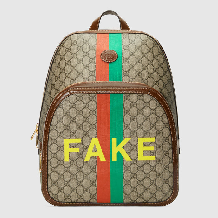 유럽직배송 구찌 GUCCI Gucci &#039;Fake/Not&#039; print medium backpack 6366542GCCG8289