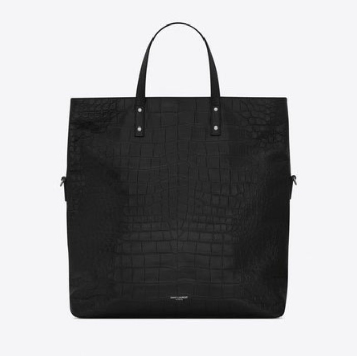 유럽직배송 입생로랑 SAINT LAURENT ETHAN foldable shopping bag in crocodile-embossed matte leather 608288DZE0E1000