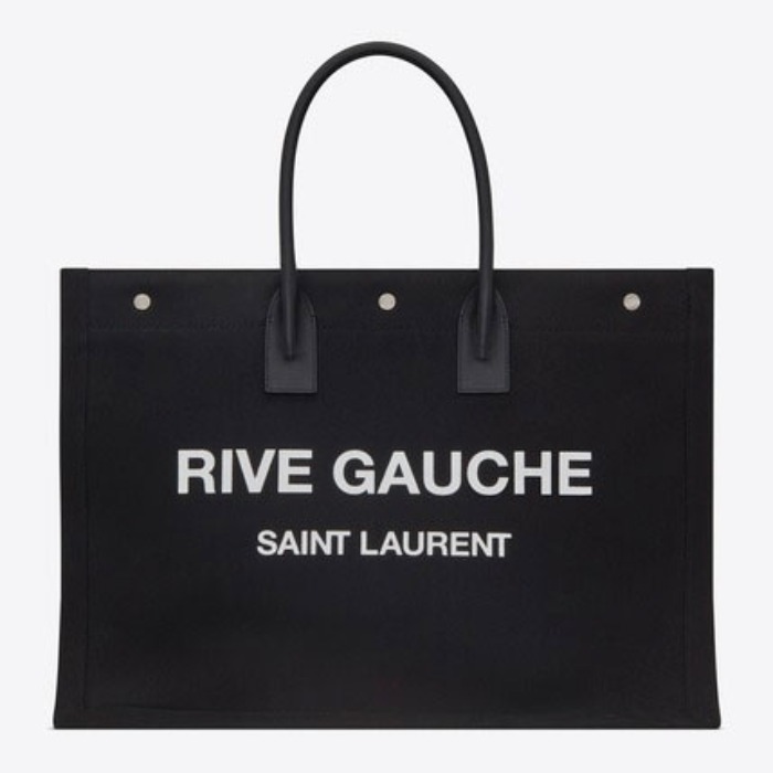 유럽직배송 입생로랑 SAINT LAURENT rive gauche tote bag in linen and leather 49929096N9D1070
