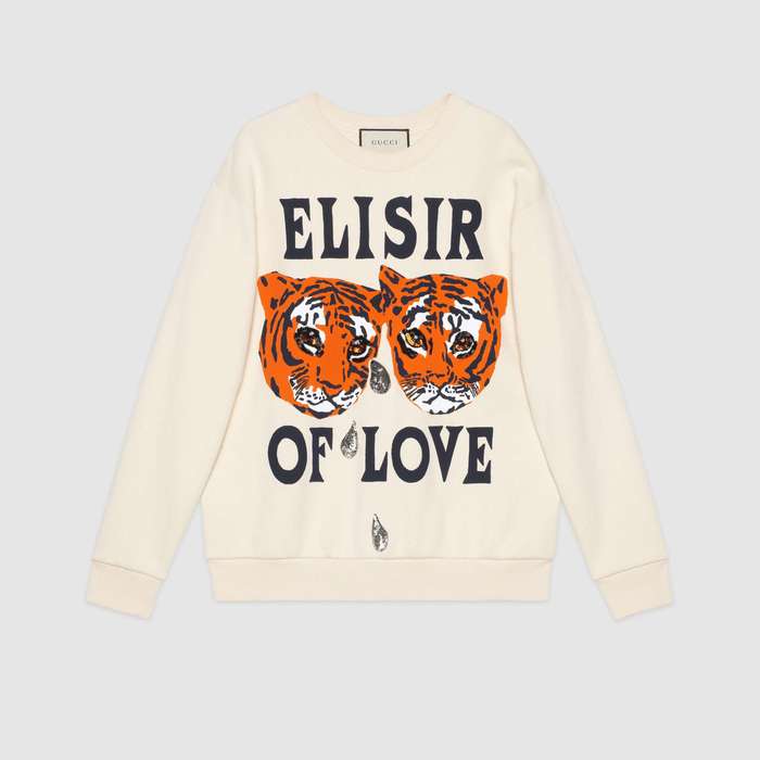 유럽직배송 구찌 GUCCI Oversize sweatshirt with tigers print 469250XJBI59381