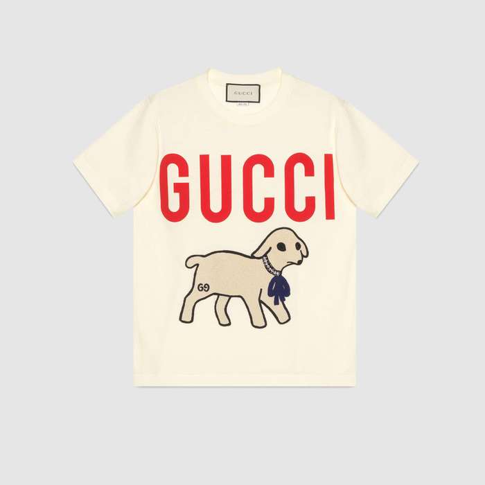 유럽직배송 구찌 GUCCI T-shirt with Gucci lamb 580762XJBSX7136