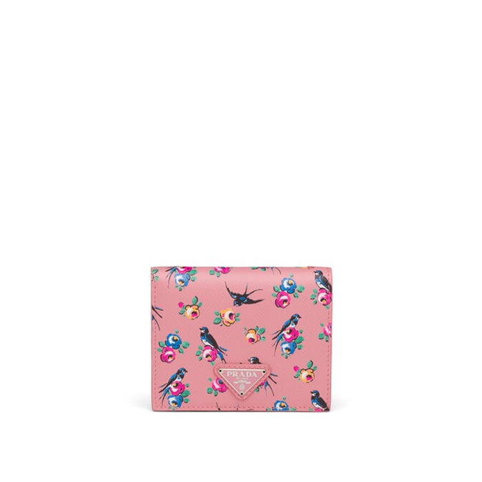 유럽직배송 프라다 사피아노 반지갑 PRADA Small printed Saffiano leather wallet 1MV204_2D6X_F0442