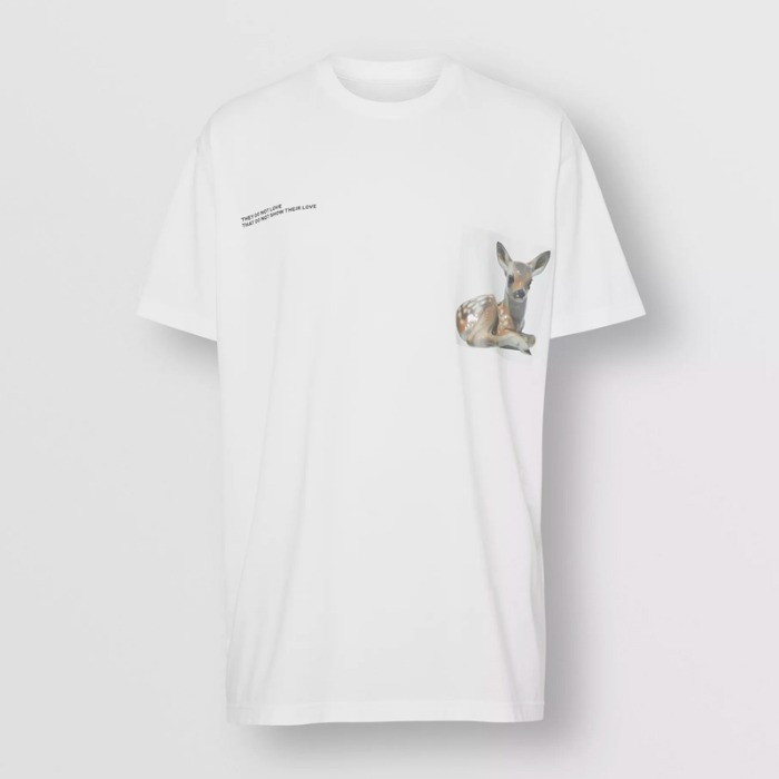 유럽직배송 버버리 남성 몽타주 프린트 코튼 오버사이즈 티셔츠 화이트 BURBERRY Man Montage Print Cotton Oversized T-shirt 45587461