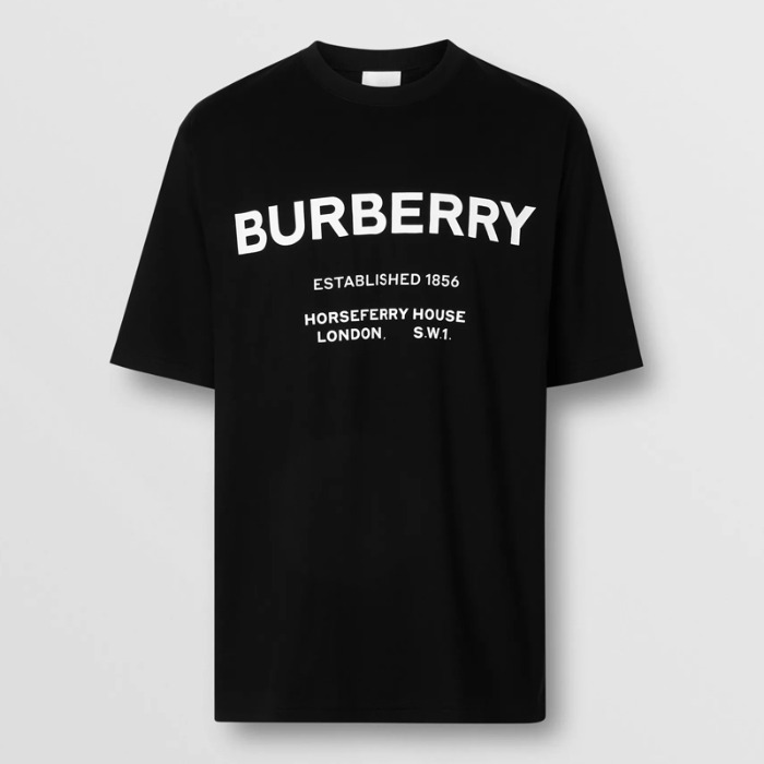 유럽직배송 버버리 남성 호스페리 프린트 코튼 티셔츠 블랙 BURBERRY Man Horseferry Print Cotton T-shirt 80172241