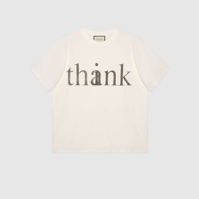 유럽직배송 구찌 GUCCI Gucci &#039;think/thank&#039; print oversize T-shirt 616036XJCXJ9127