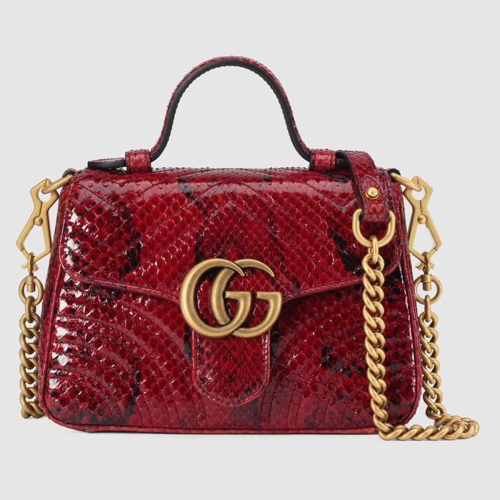 유럽직배송 구찌 GUCCI Gucci GG Marmont python mini top handle bag 547260LU3NT6638