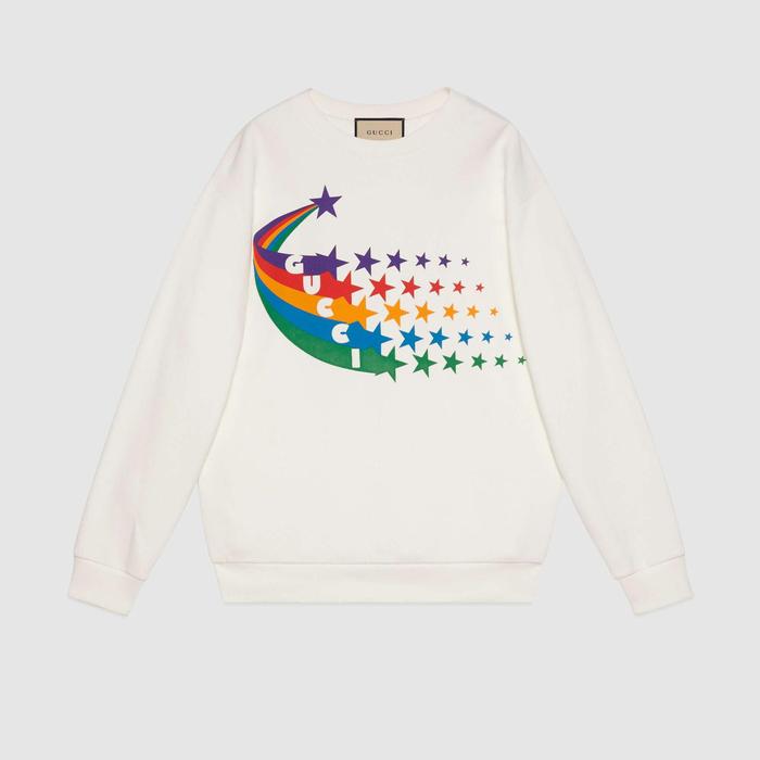 유럽직배송 구찌 GUCCI Gucci - Gucci shooting star print cotton sweatshirt 617964XJDF79095