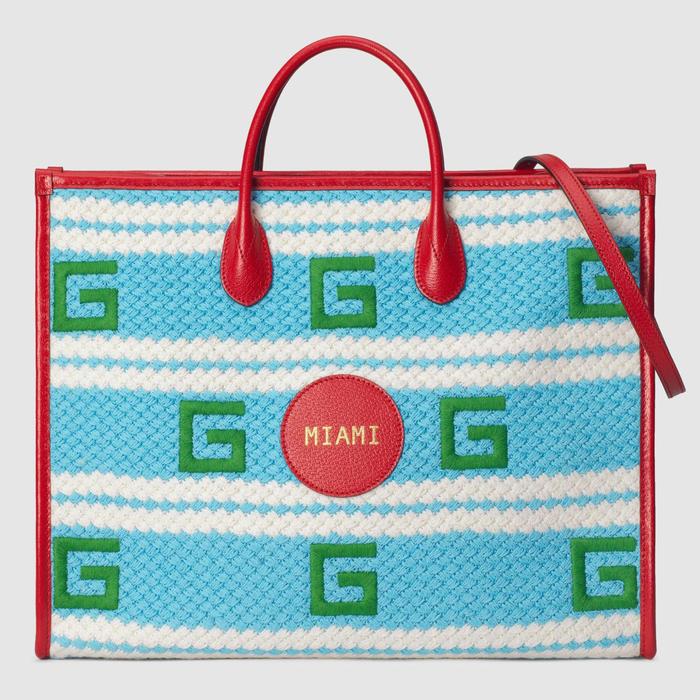유럽직배송 구찌 GUCCI Gucci Miami striped tote bag 663709JFIJG8083