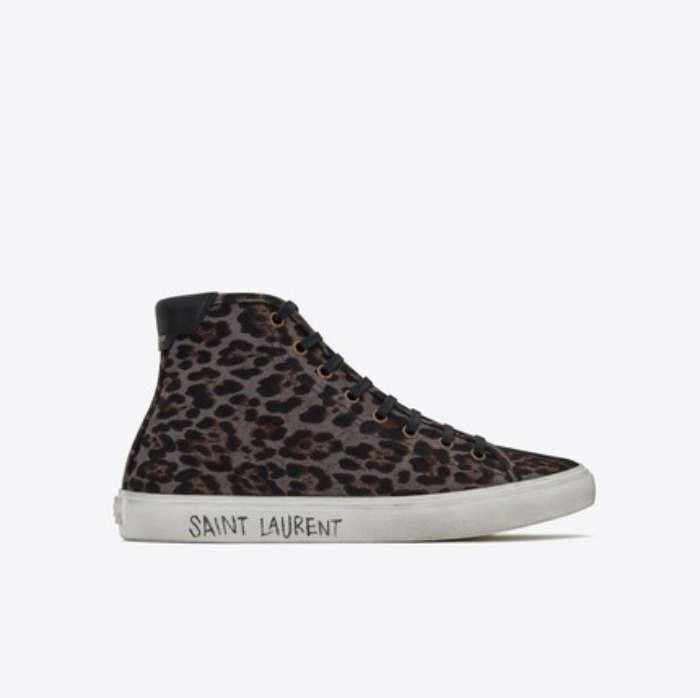 유럽직배송 입생로랑 SAINT LAURENT MALIBU mid-top sneakers in leopard-print canvas and leather 6060761ZB101740