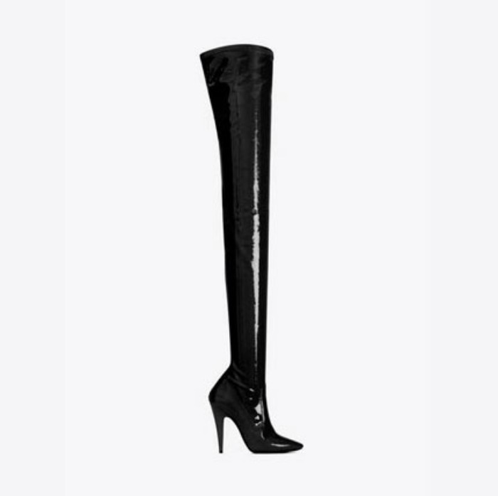 유럽직배송 입생로랑 SAINT LAURENT aylah over-the-knee boots in patent stretch canvas 6374571LW101000
