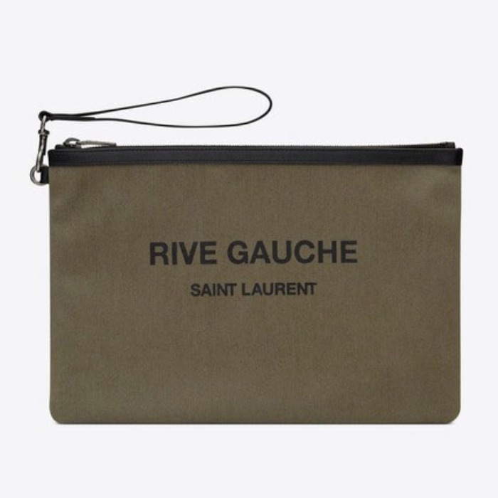 유럽직배송 입생로랑 SAINT LAURENT RIVE GAUCHE zippered pouch in cotton canvas 581369GOA9D2466