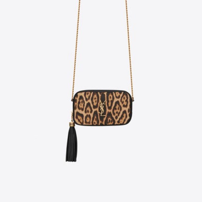 유럽직배송 입생로랑 SAINT LAURENT LOU Mini bag in leopard-print canvas and smooth leather 612563H9M2J2681