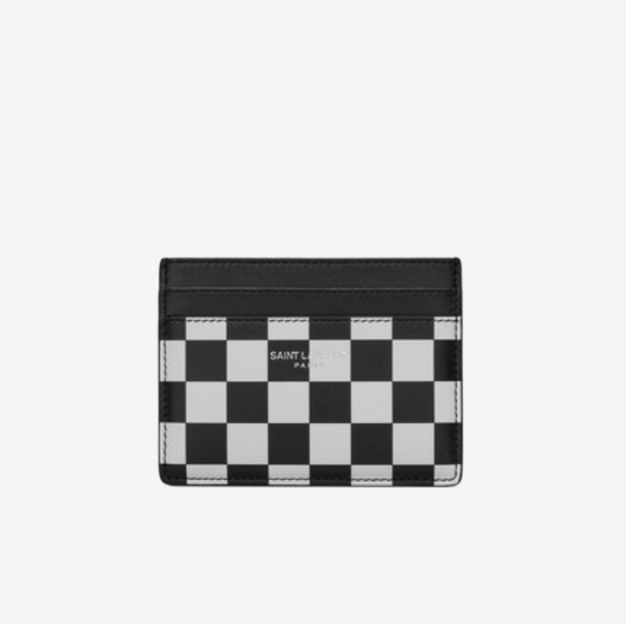 유럽직배송 입생로랑 SAINT LAURENT Card case in checkered shiny leather 3759460B8DE1031