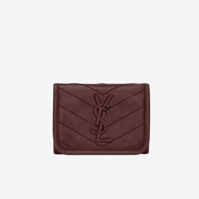 유럽직배송 입생로랑 SAINT LAURENT NIKI Compact wallet in crinkled vintage leather 5835700EN046475