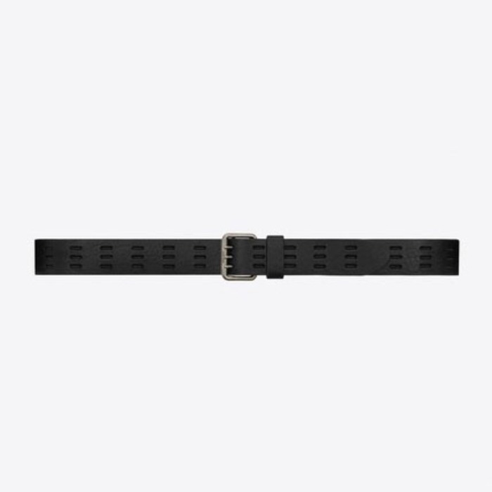 유럽직배송 입생로랑 SAINT LAURENT perforated biker belt in smooth leather 6066951Q70D1000
