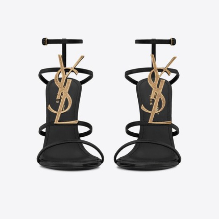 유럽직배송 입생로랑 SAINT LAURENT Cassandra sandals with gold logo in smooth leather (110) 5296360MUTT1000