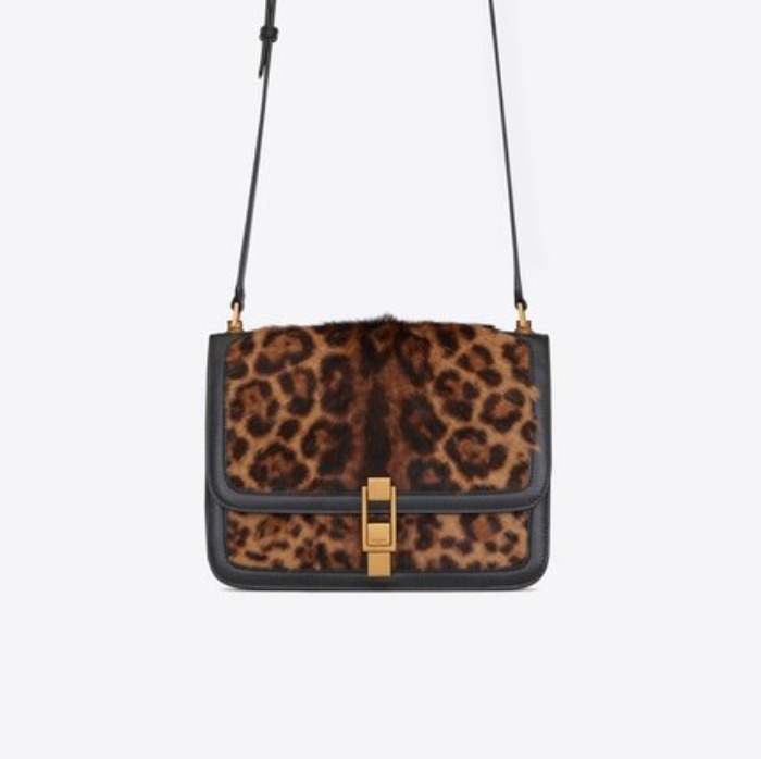 유럽직배송 입생로랑 SAINT LAURENT CARRE satchel in leopard-print pony-effect leather and smooth leather 5850600L32W2094