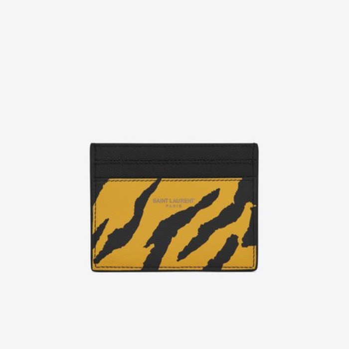 유럽직배송 입생로랑 SAINT LAURENT Card case in grain de poudre embossed zebra print leather  3759461FH4D7268