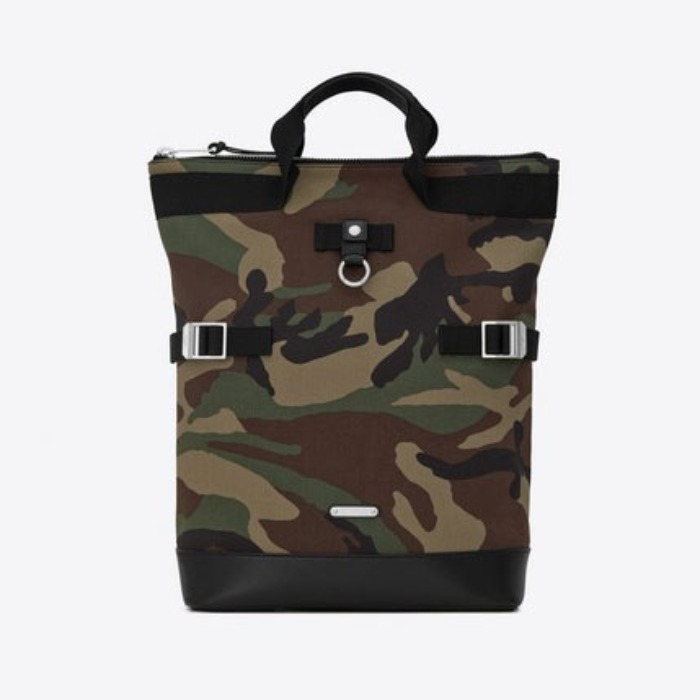 유럽직배송 입생로랑 SAINT LAURENT Convertible RIVINGTON RACE backpack in camouflage print gabardine  484172GL0GF3066