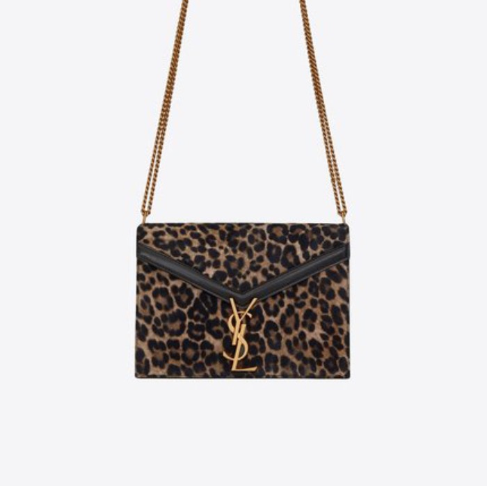 유럽직배송 입생로랑 SAINT LAURENT CASSANDRA monogram clasp bag in leopard-print suede and smooth leather 5327501Q14M1563