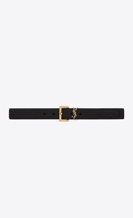 유럽직배송 입생로랑 SAINT LAURENT monogramme belt with square buckle in grained leather 634437DTI0W1000