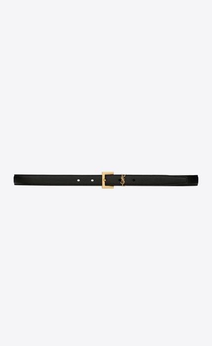 유럽직배송 입생로랑 SAINT LAURENT narrow monogram belt with square buckle in grained leather 554465DTI0W1000