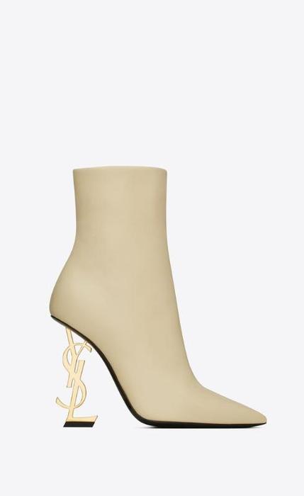 유럽직배송 입생로랑 앵클부츠 SAINT LAURENT opyum ankle booties in smooth leather with a gold-tone heel 6931332W7DD1543