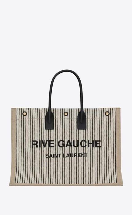 유럽직배송 입생로랑 리브고쉬 토트백 SAINT LAURENT rive gauche tote bag in linen and smooth leather 499290FAADH9580