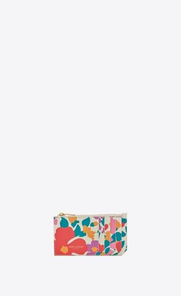 유럽직배송 입생로랑 카드케이스 SAINT LAURENT fragments zipped card case in pastel flower-print leather 631992AAAGL9183