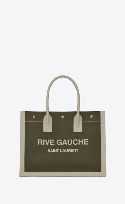유럽직배송 입생로랑 리브고쉬 토트백 SAINT LAURENT rive gauche small tote bag in linen and leather 617481FAADI3281