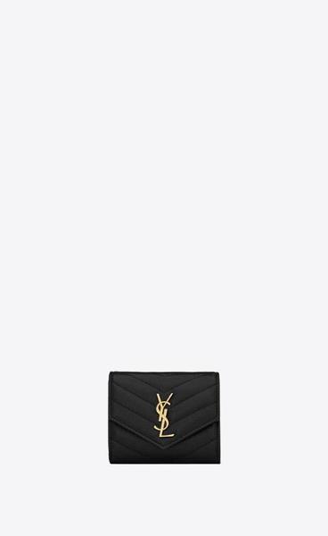 유럽직배송 입생로랑 지갑 SAINT LAURENT monogram multi-folded wallet in grain de poudre embossed leather 692061BOW011000