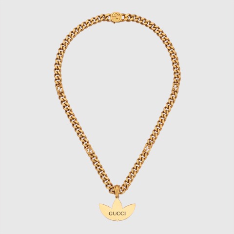 유럽직배송 구찌 목걸이 GUCCI adidas x Gucci gourmette necklace with Trefoil pendant 702895J16318029