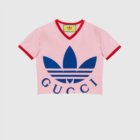 유럽직배송 구찌 티셔츠 GUCCI adidas x Gucci cropped T-shirt 693637XJEB15939