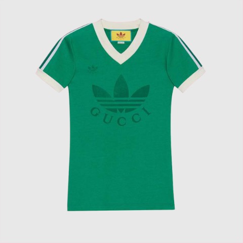 유럽직배송 구찌 티셔츠 GUCCI adidas x Gucci v-neck T-shirt 693636XJEBZ3816