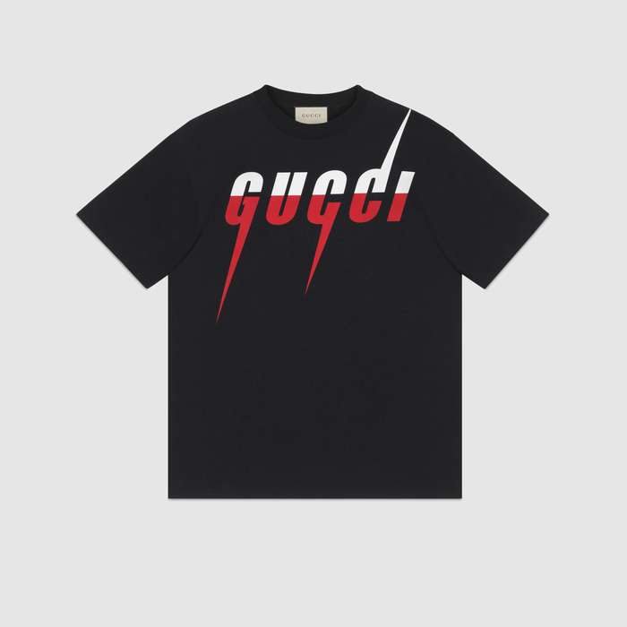 유럽직배송 구찌 티셔츠 GUCCI T-shirt with Gucci Blade print 565806XJAZY1141