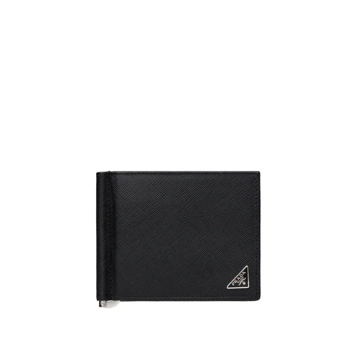 유럽직배송 프라다 사피아노 가죽 머니클립 블랙 PRADA Saffiano Leather Wallet With Money Clip 2MN077_QHH_F0002
