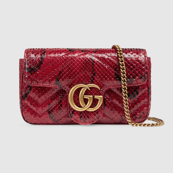 유럽직배송 구찌 GUCCI Gucci GG Marmont python super mini bag 476433LU3MT6638