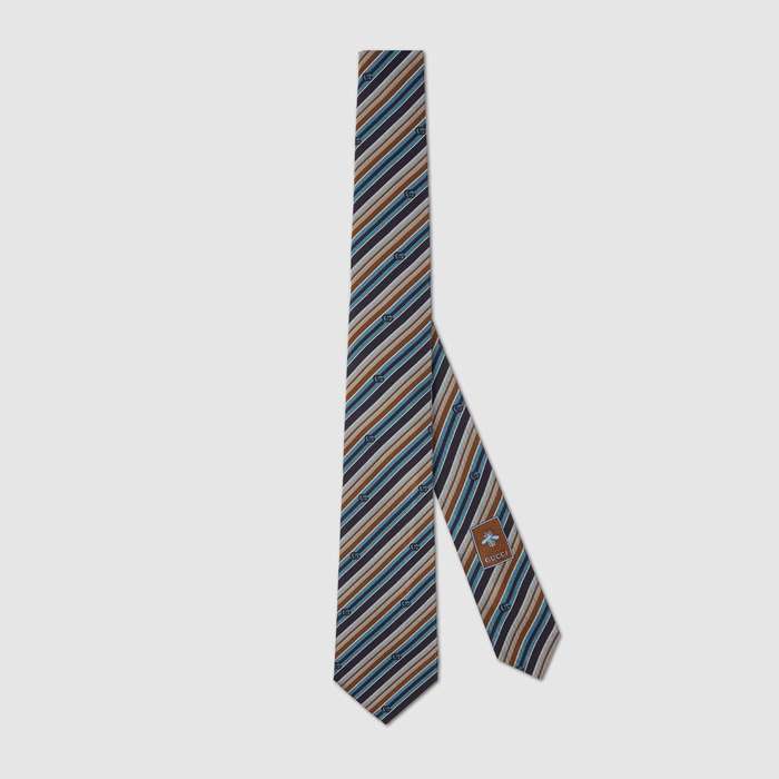 유럽직배송 구찌 GUCCI Gucci Striped silk tie 6449344E9814169