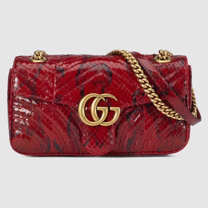 유럽직배송 구찌 GUCCI Gucci GG Marmont anaconda small shoulder bag 443497L2QDT6638