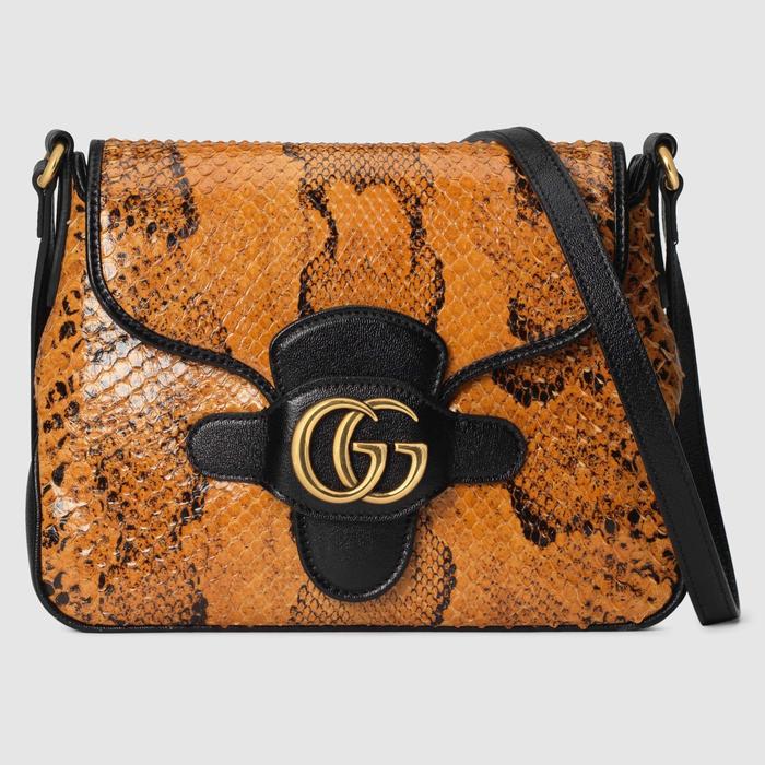 유럽직배송 구찌 GUCCI Gucci Small python messenger bag with Double G 648934LU3GT7746