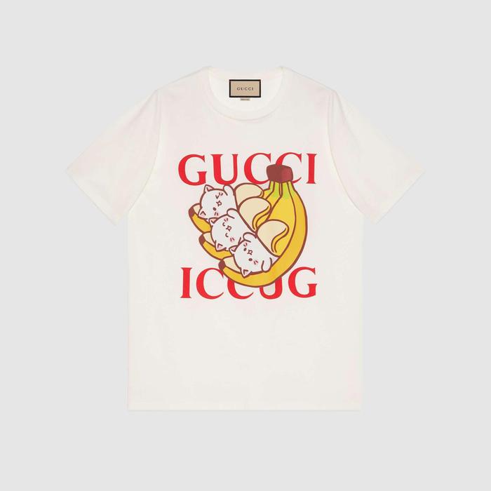 유럽직배송 구찌 GUCCI Gucci - Bananya x Gucci cotton T-shirt 615044XJDGN9095