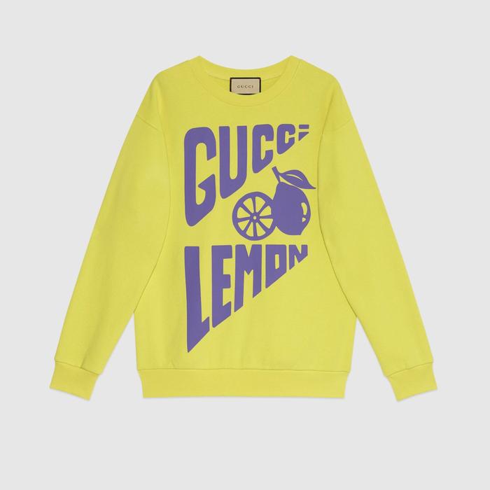 유럽직배송 구찌 스웻셔츠 GUCCI &#039;Lemon Gucci&#039; cotton sweatshirt 617964XJDZC7253