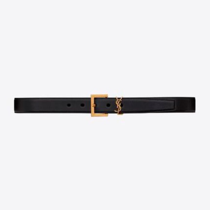 유럽직배송 입생로랑 SAINT LAURENT monogramme belt with square buckle in smooth leather 634437BOO0W1000