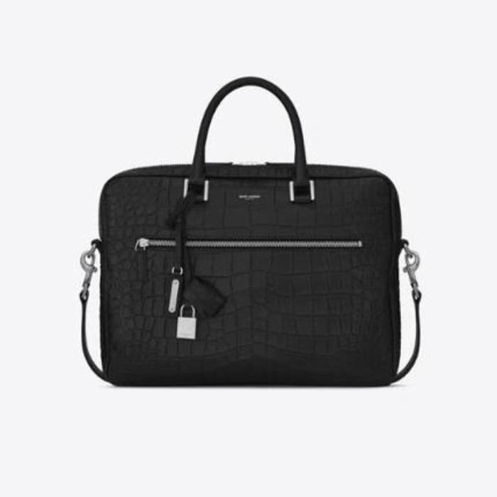 유럽직배송 입생로랑 SAINT LAURENT sac de jour briefcase in crocodile embossed leather 6566700Q50E1000